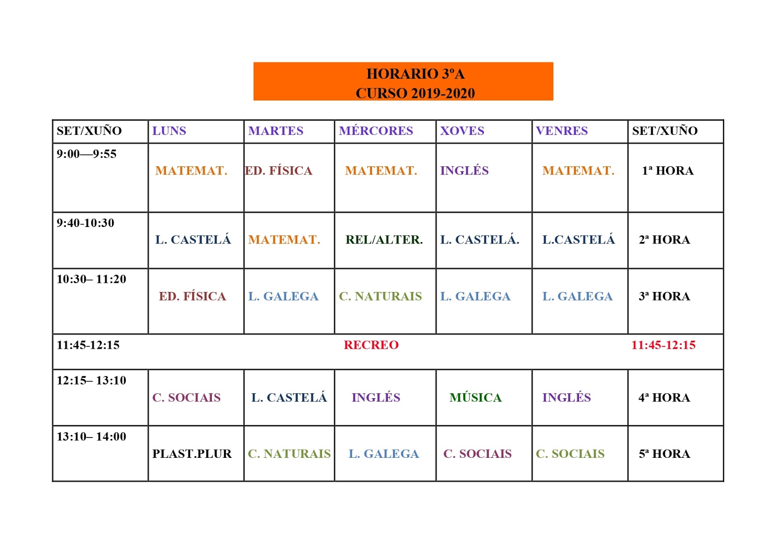 HORARIO