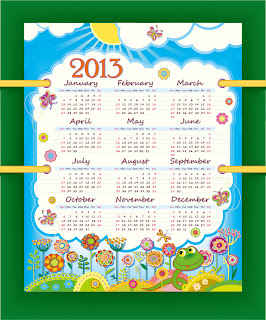 新年のモダンなカレンダー テンプレート New Year 2013 modern calendar designs イラスト素材2