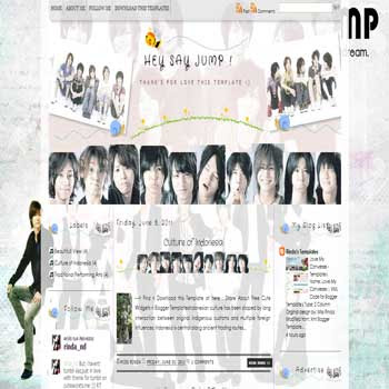 Hey Say Jump ! Blogger Template. template music for blog