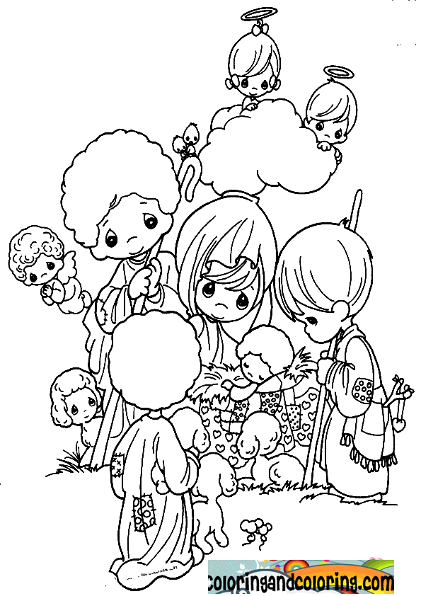 Precious Moments Christmas Tree Coloring Pages