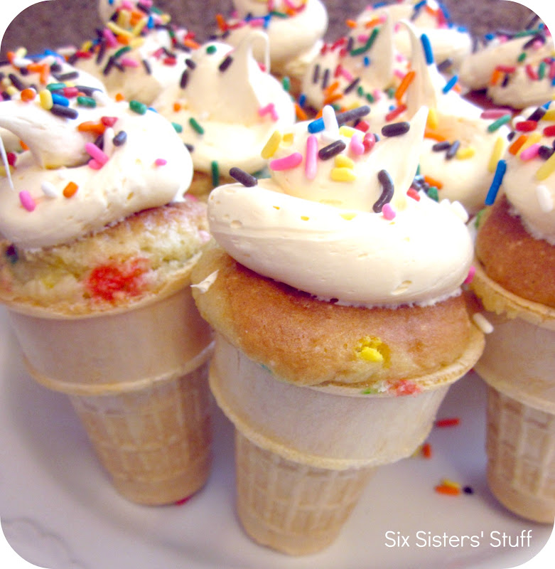 Ice Cream Cone Cupcakes Tutorial / Six Sisters' Stuff Six Sisters' Stuff