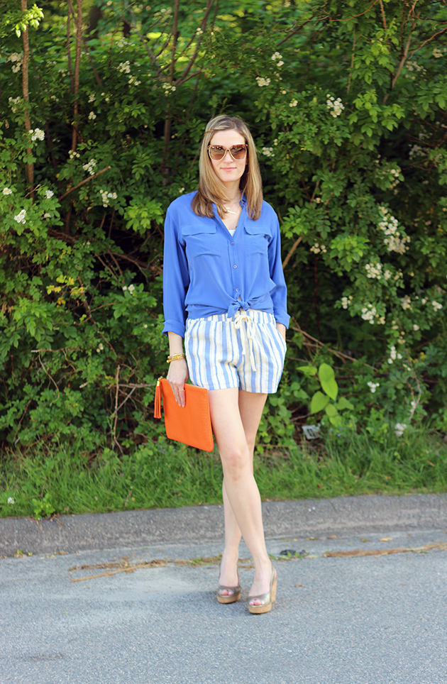 Blue Stripe Shorts Threads for Thomas