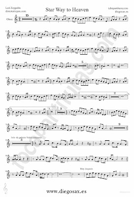 Tubescore Stairway to Heaven by Led Zeppelin sheet music for Oboe