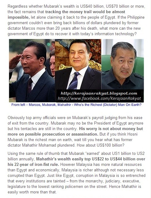 Tiga Diktator Dunia: Marcos, Mubarak, Mahathir