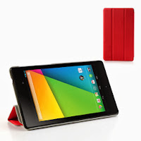 Tri-Fold Folio Stand Leather Case Cover for Asus Google Nexus 7(2013) II 2nd Generation - Red Tri-Fold Folio Stand Leather Case Cover for Asus Google Nexus 7(2013) II 2nd Generation - Red