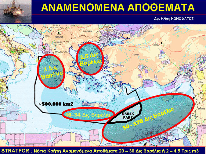 Αναμενόμενα αποθέματα υδρογονανθράκων εντός Ελληνική ΑΟΖ Αναμενόμενα αποθέματα υδρογονανθράκων εντός Ελληνική ΑΟΖ.