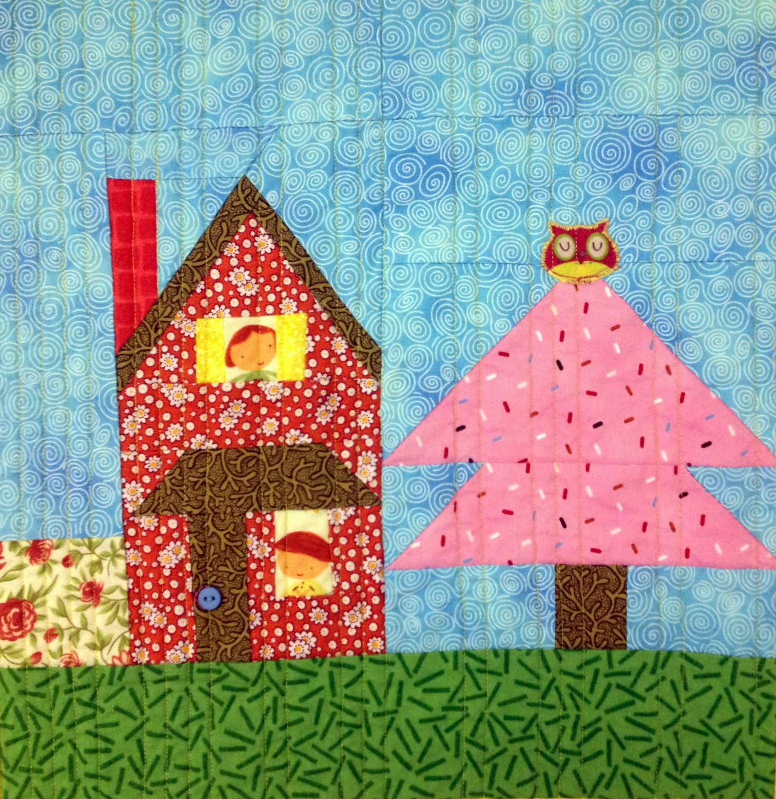 Starwood Quilter My House Quilt Pink Confetti Tree Block