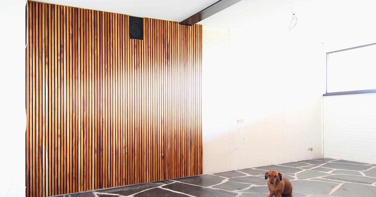 Olive Green DIY acoustic slat wall