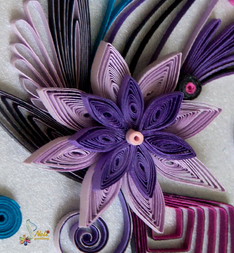Neli Quilling Art Quilling card purple flower