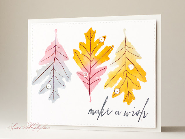 Greeting card with Leaf Prints from Papertrey Ink by Sweet Kobylkin