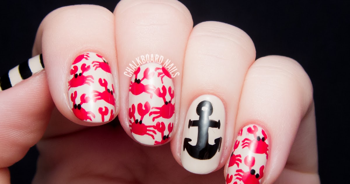 crab print and nautical mix chalkboard
