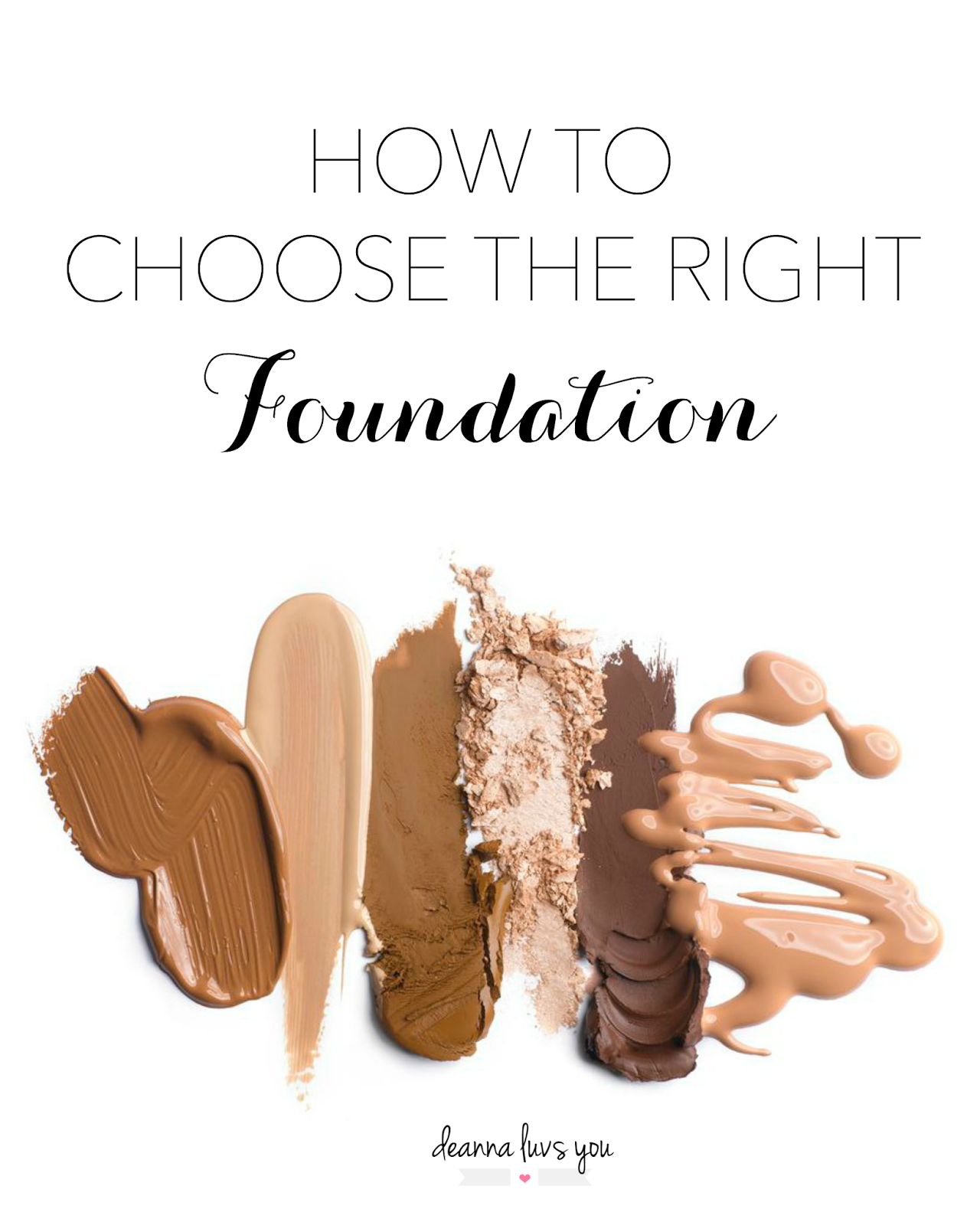 CHOOSING THE RIGHT FOUNDATION Deanna Luvs You