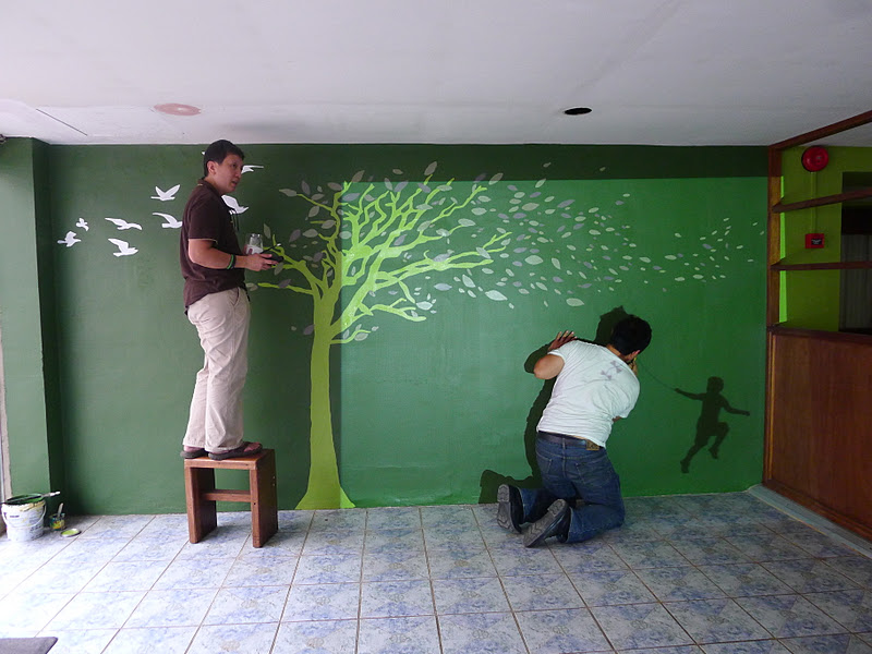 adventures in sustainability How to paint your own Wall Stencil Mural