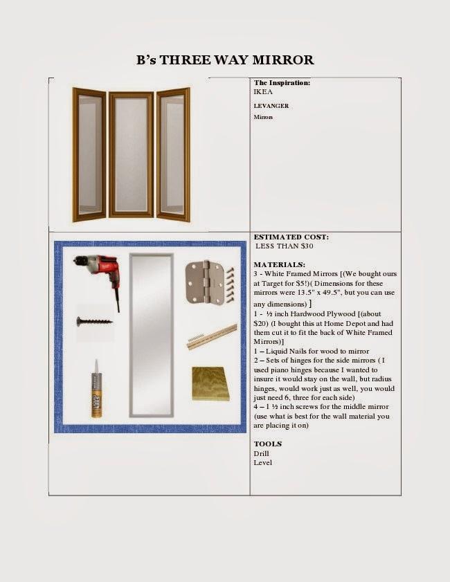 Three Way Mirror for "B" CBHM