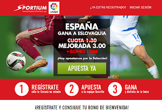 Sportium Super cuota 3 España gana Eslovaquia 5 septiembre Sportium Super cuota 3 España gana Eslovaquia 5 septiembre