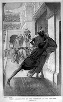 Pausanias asesina a Filipo II durante una procesión, Andre Castaigne, 1898-1899