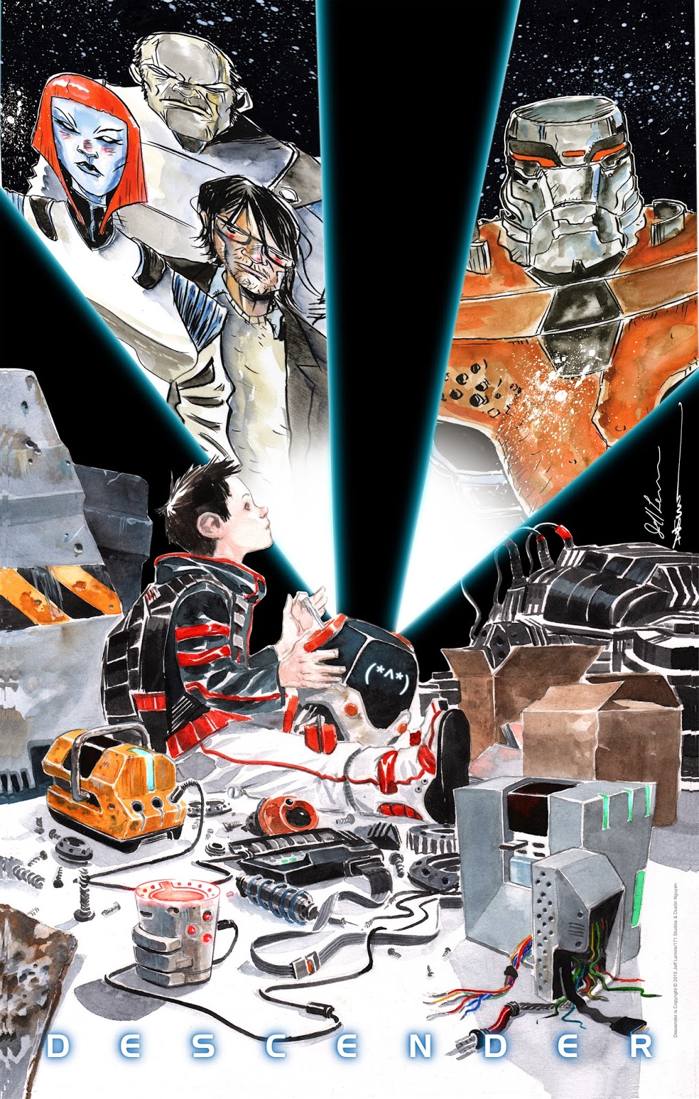 Descender #1 A /& #2 Image Comics 2015 Jeff Lemire Dustin Nguyen First Printing