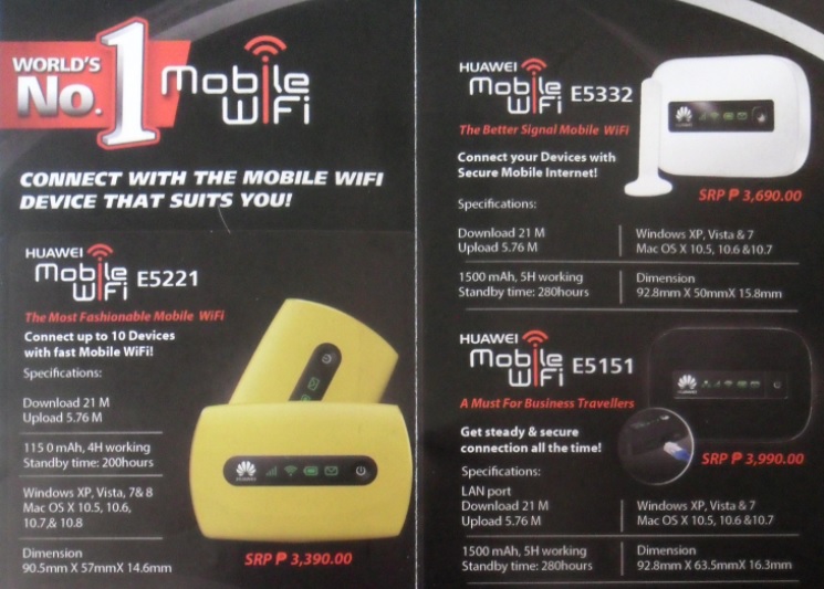 Huawei Mobile WiFi E5220, E5221, E5151, E5332 Price and Specs GbSb