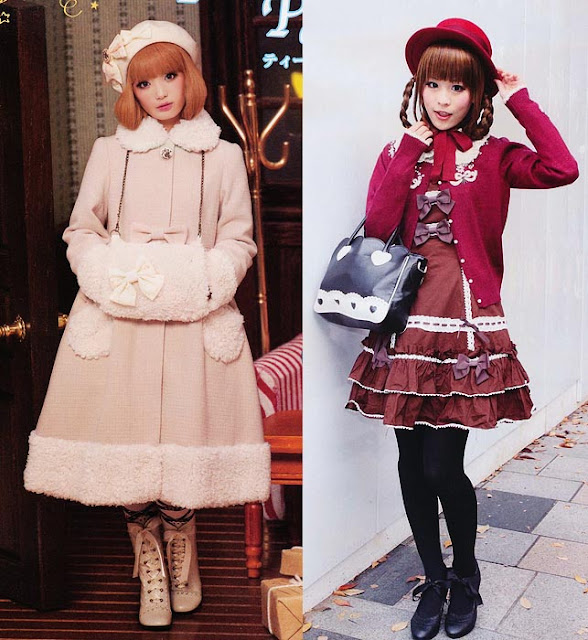 red lolita style coat
