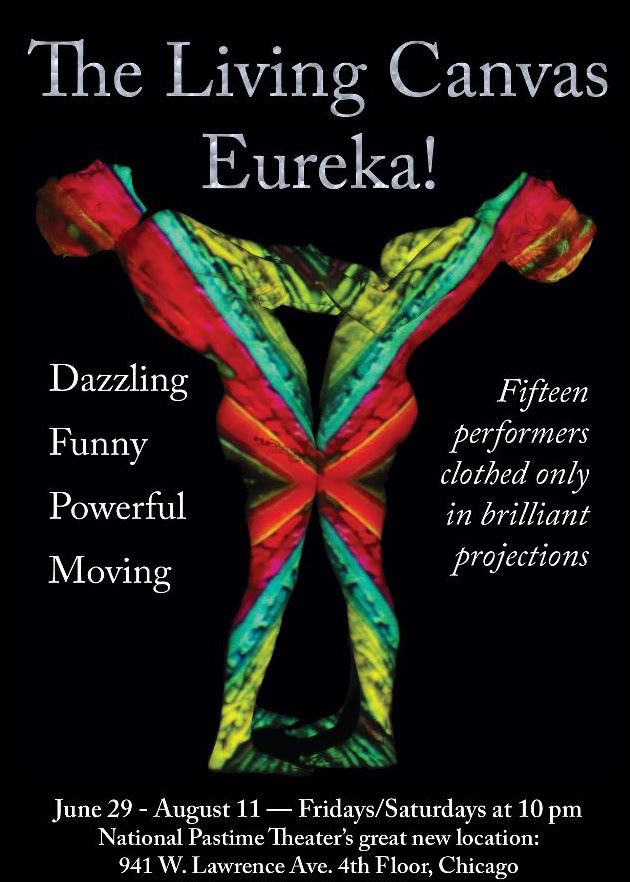 A Follow Spot The Living Canvas Shouts "Eureka!" as It Paints Light on