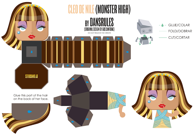 Monster High: Cleo de Nile 3D Free Printable Paper Toy. - Oh My Fiesta! in  english