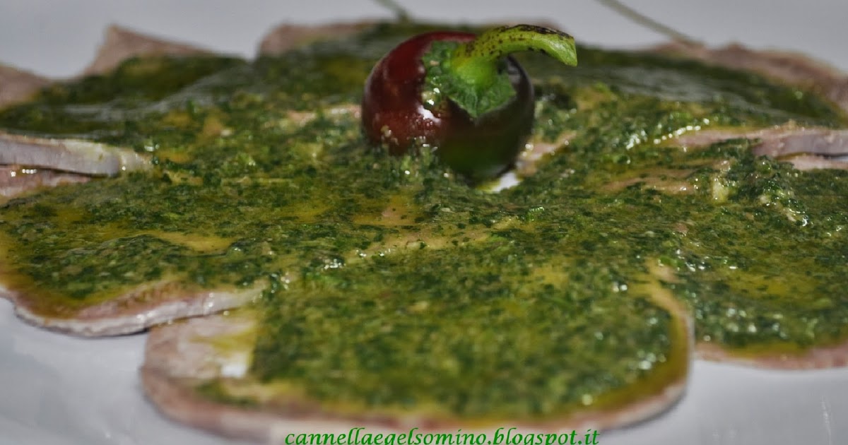 Lingua di vitello in salsa verde Cannella e Gelsomino