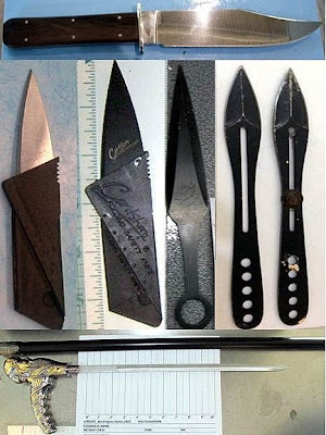 Knives Discovered at (L-R) AUS,   CLT, FLL, SAN, LAX, IAD