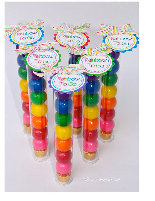 Rainbow to go tubes by Bloom Designs - great St. Patrick's Day favor St. Patrick's Day Ideas 