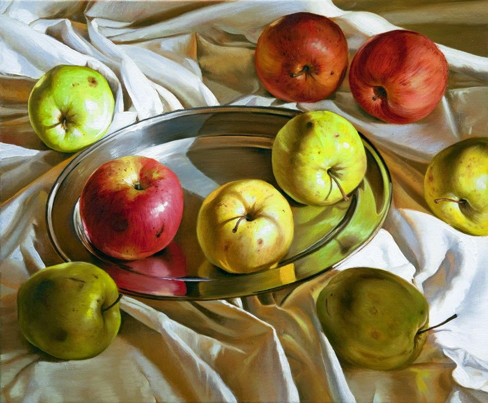 realismo-de-frutas-en-la-mesa-bodegones-al-oleo bodegones-con-frutas-pinturas-realistas