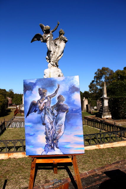 oil painting by artist Jane Bennett of the Dixson Monument, Rookwood Necropolis