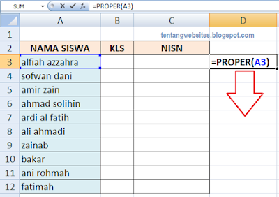 cara merubah huruf kapital atau kecil pada microsoft excel