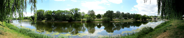 View across the river Cher to Le Moulin Fort Camping View across the river Cher to Le Moulin Fort Camping