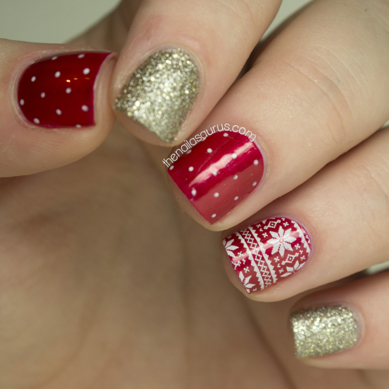 christmas day nails - nailasaurus