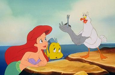 Ariel, Scuttle, Flounder The Little Mermaid 1989 animatedfilmreviews.blogspot.com