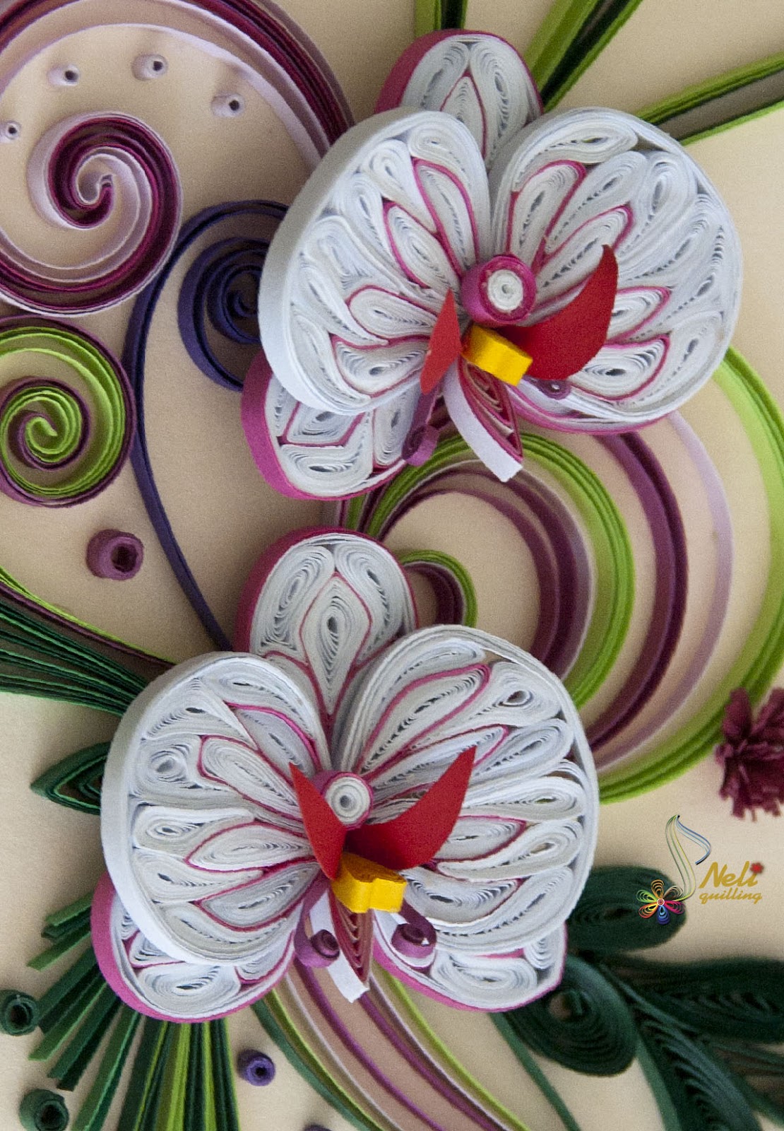 Neli Quilling Art Quilling cards orchids