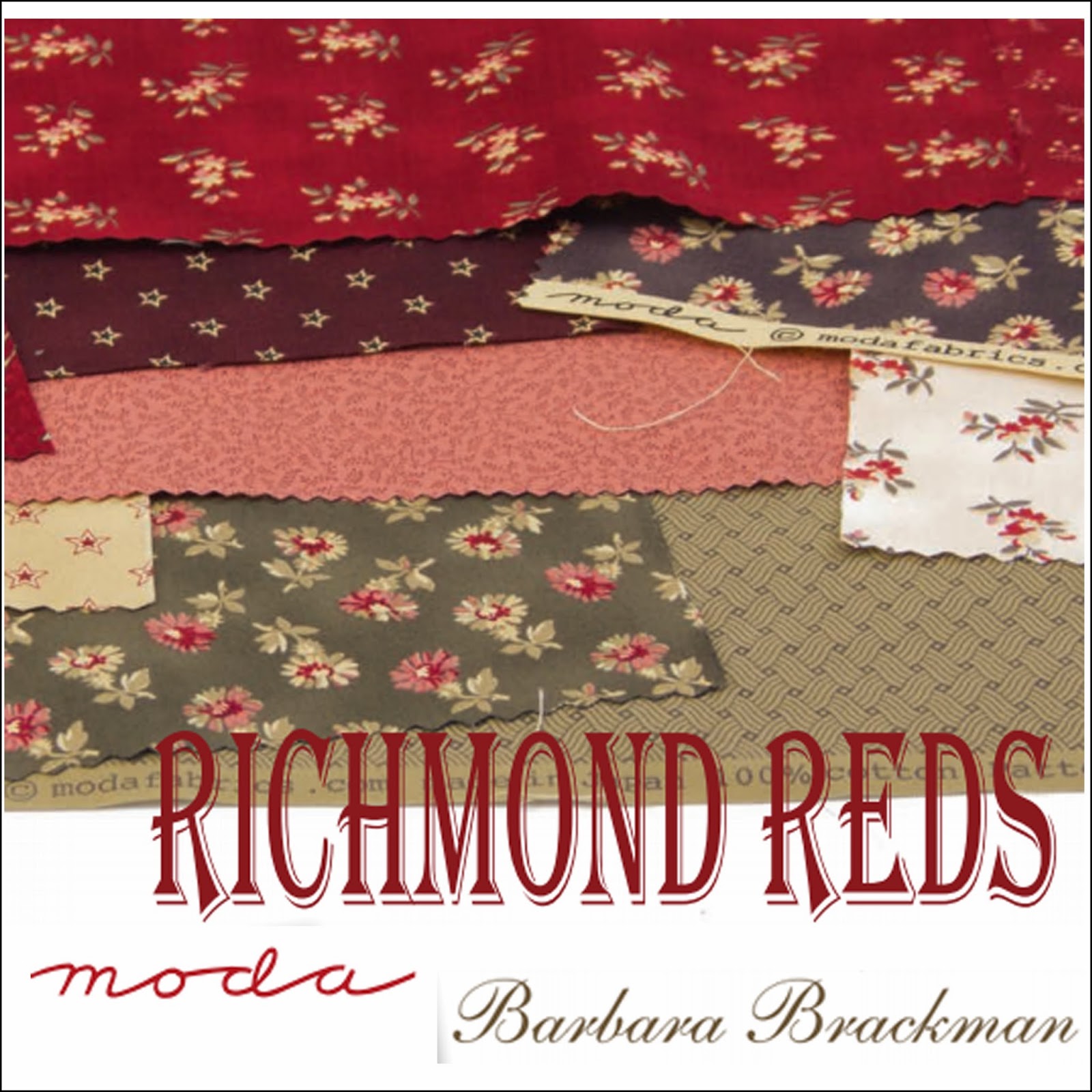 Crazy Quilt Girl Fabric Shop Moda RICHMOND REDS Fabric