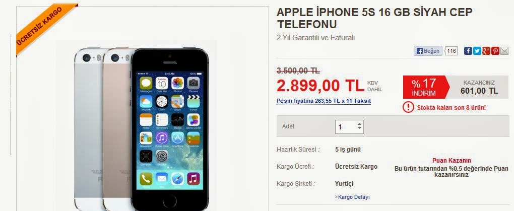 iphone 5s türkiye fiyatı