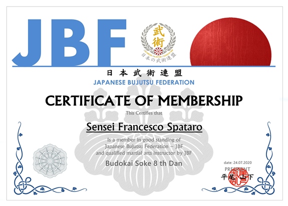 J.B.F. - Certificate of Membership