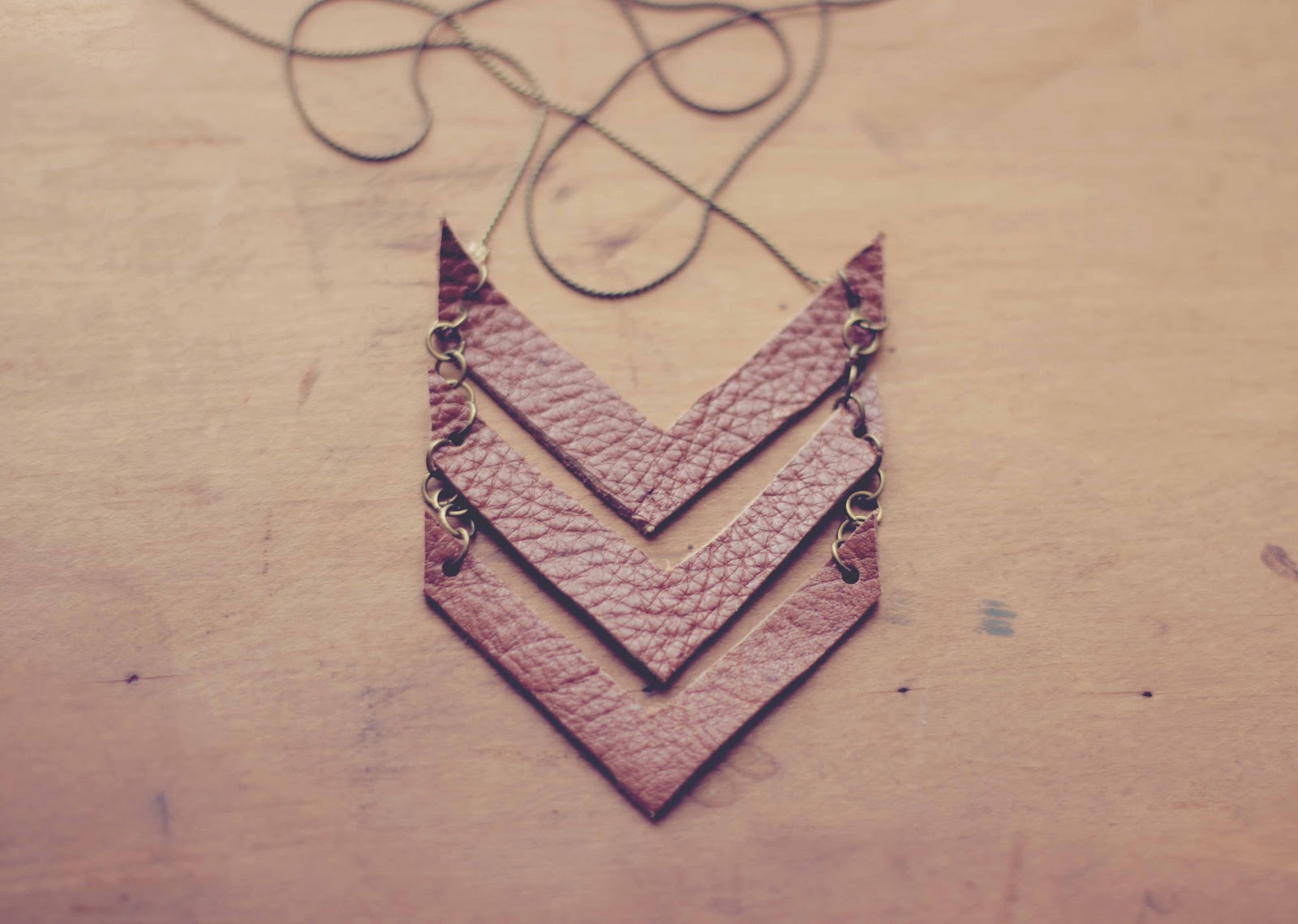 Little Projectiles Leather Chevron Necklace