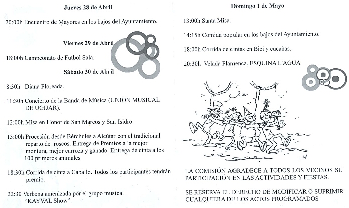 programme San Marcos Berchules 2011