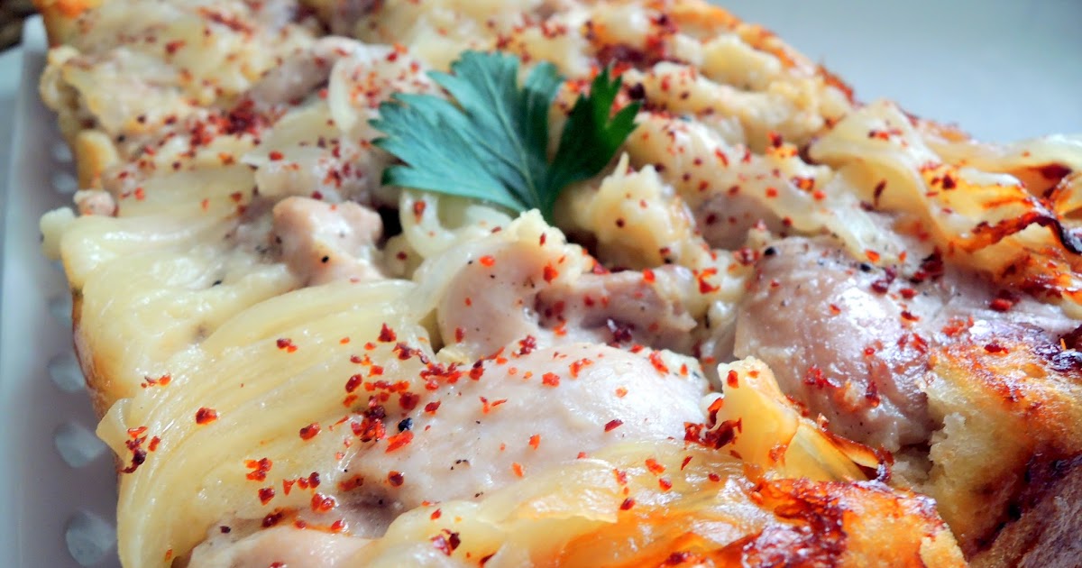 Around the World in favorite recipes Upside down Chicken and Onion Pie