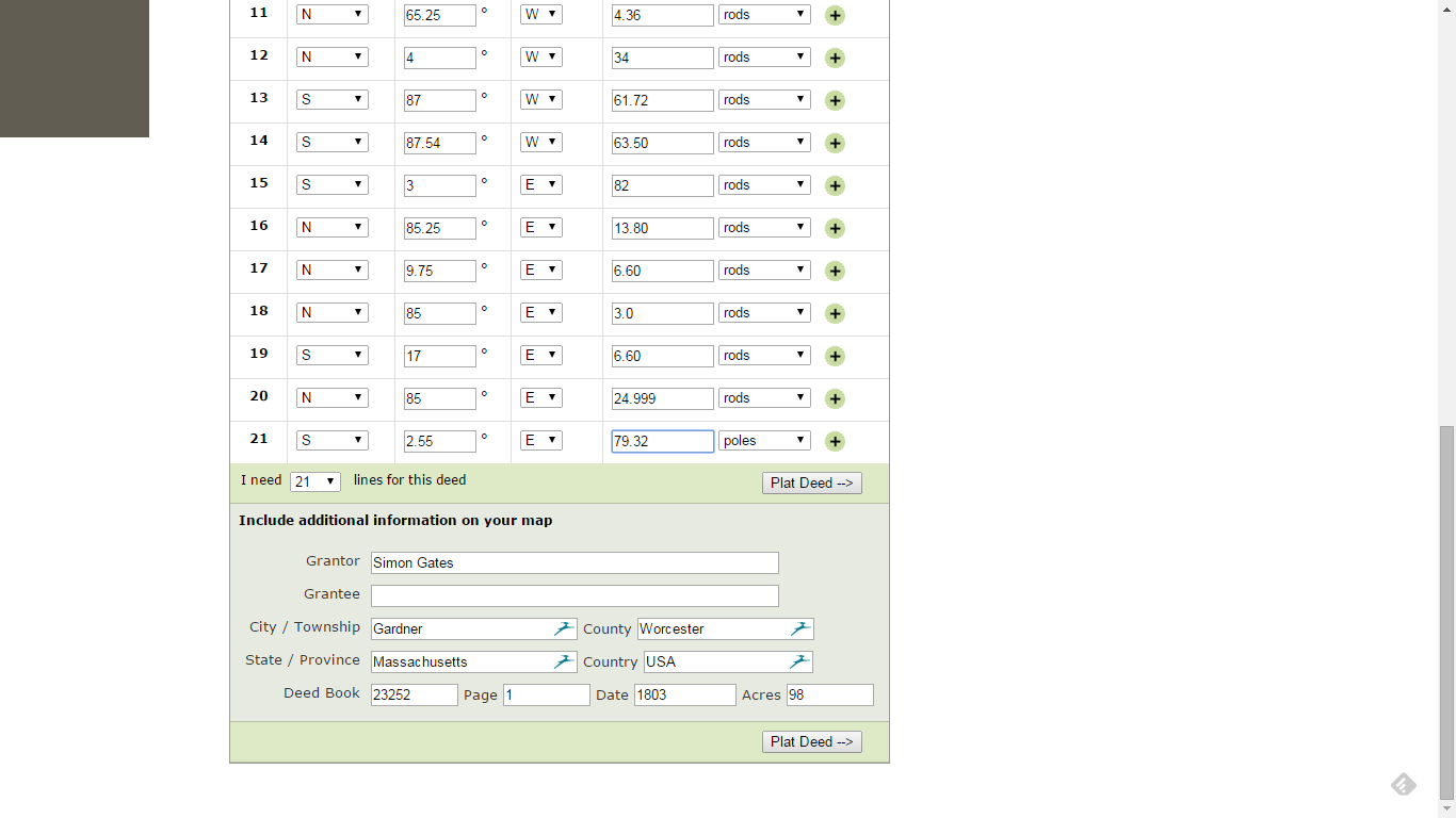 GeneaMusings Plotting the Metes and Bounds of Simon Gates Home Farm