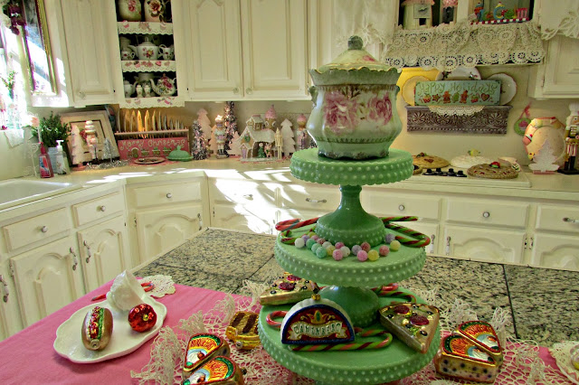 Penny's Vintage Home: Green Hobnail Milk Glass Christmas Tree