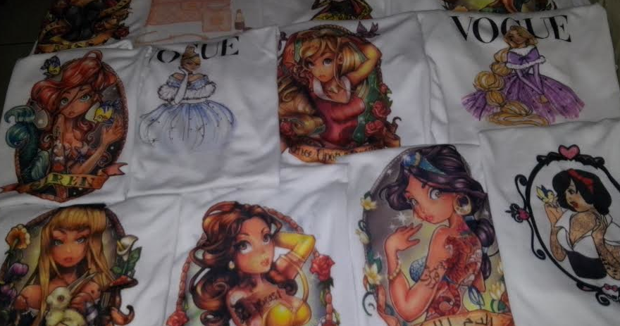 camiseta princesas disney tatuadas