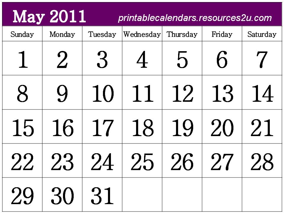 may calendar printable. may calendar 2011 printable