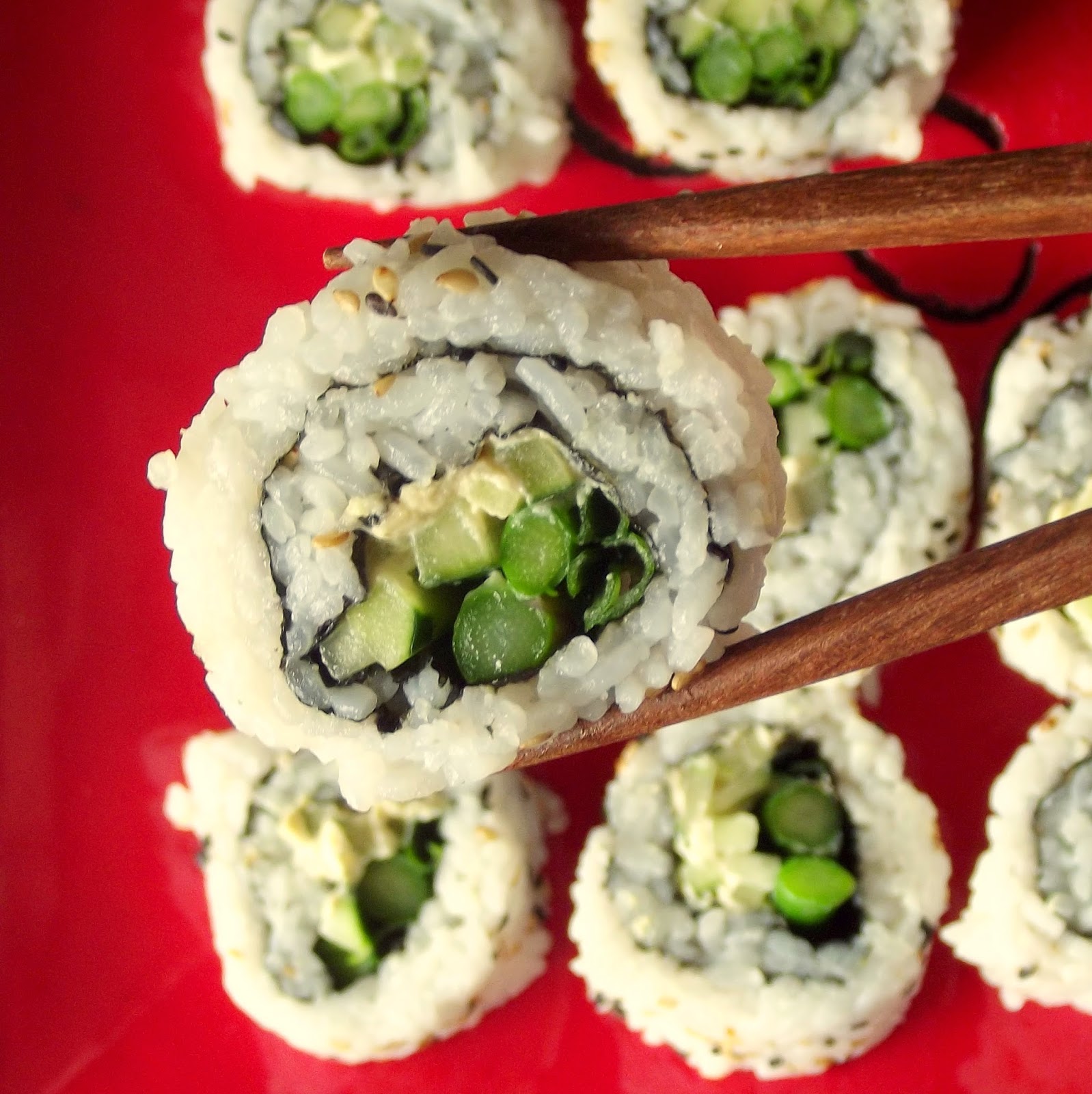 Vegan Cream Cheese and Veggie Sushi Connoisseurus Veg