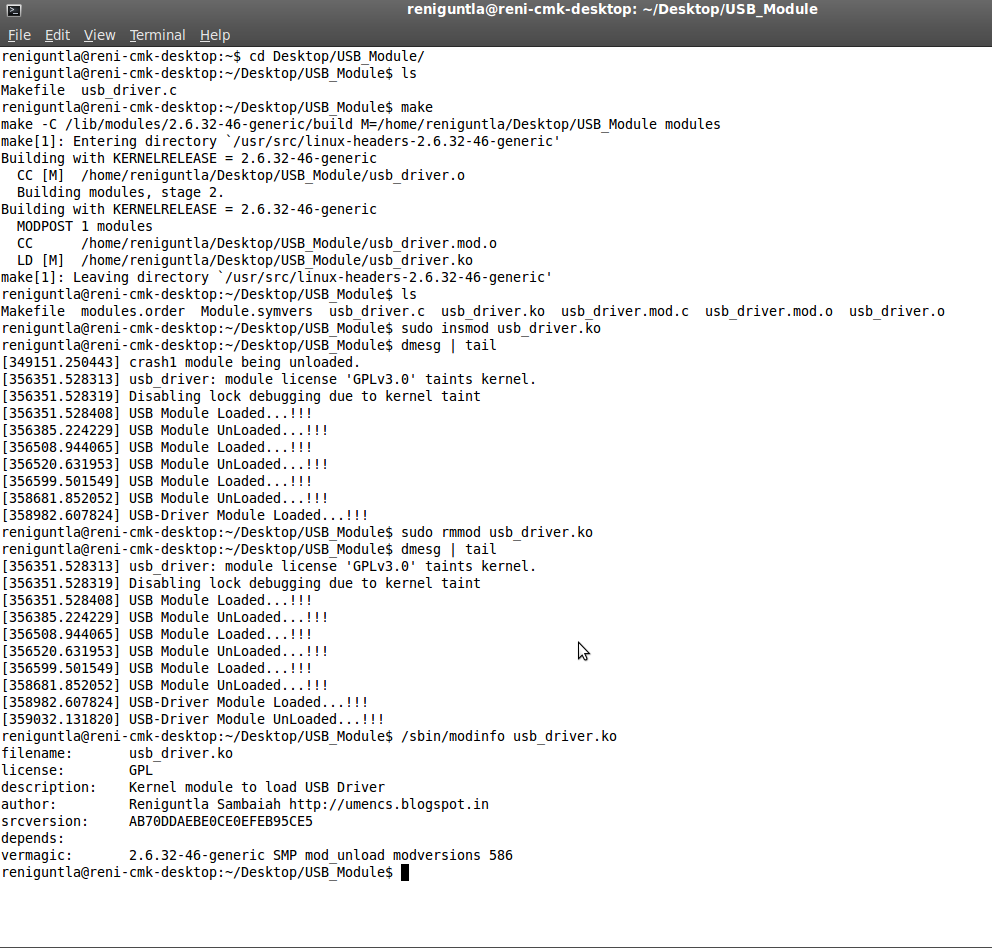 U Me N CS Programming A Simple Kernel Program / Module