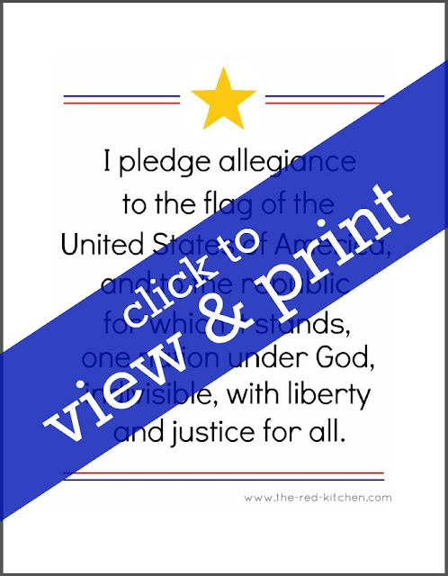 The Red Kitchen The Pledge Of Allegiance Free Printables