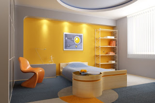 Dormitorio en gris y amarillo - Ideas para decorar dormitorios