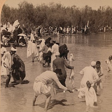 عيد الغطاس  اقباط فى نهر الاردن سنة 1900  صورة نادرة محفوظة فى مكتبة الكونجرس